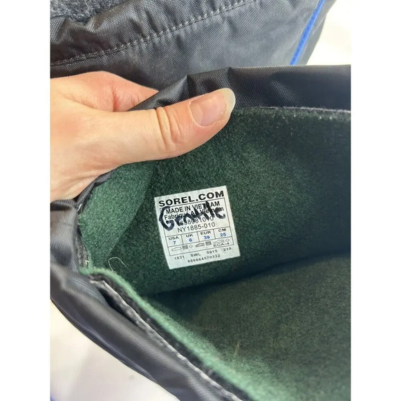 Sorel Boots Womens 7 Black Blue Nylon Insulated Liners Snow Winter Skiing - Picture 6 of 6